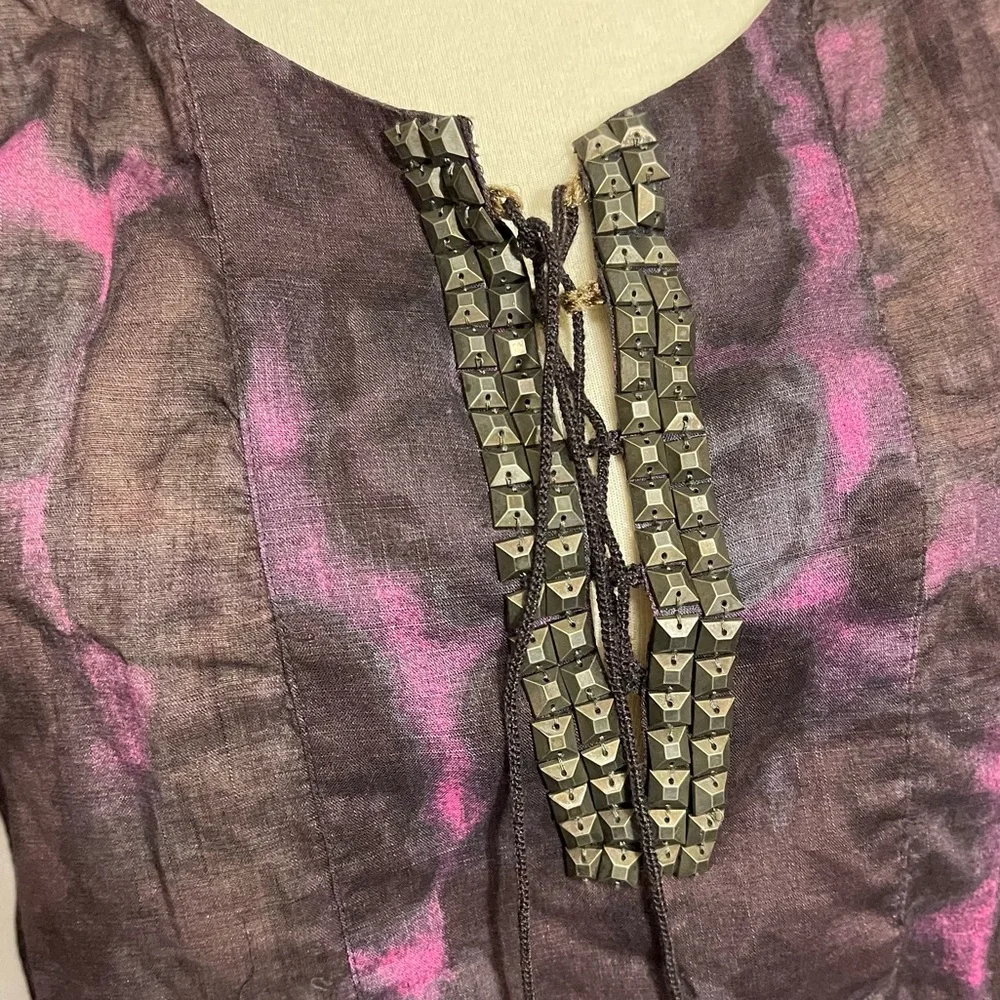 J. Crew Semi Sheer Tie Front Blouse